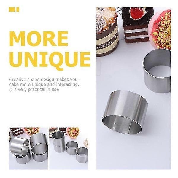 8 st Silver Metall Runda Kakformar 6x6x5cm