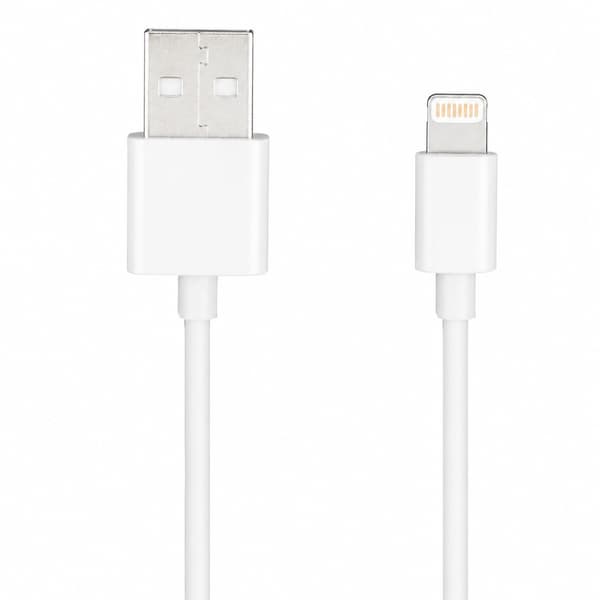 Lightning-kabel 2M Hvid, USB-A til Apple Lightning Opladnings- og Synkroniseringskabel til iPhone iPad