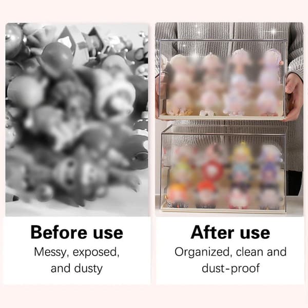 Blind Box Förvaringsställ Transparent Akryl Samlarobjekt Displayfodral Gul