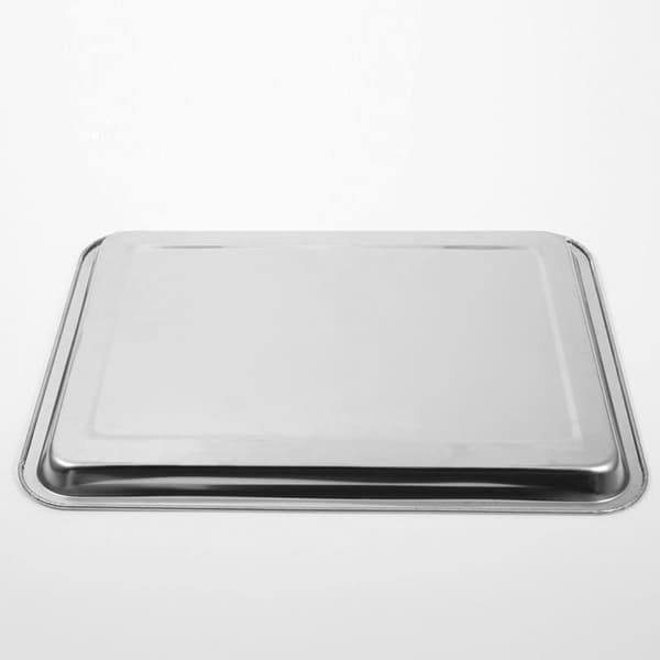 2X Rostfritt Stål Avlång Bricka Tallrik Serveringsbricka Silver Middag Mat Köksutrustning 22X32CM
