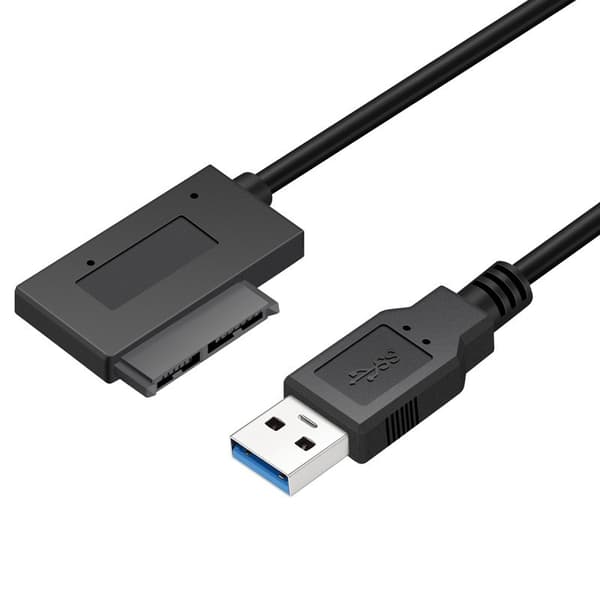SATA til USB 3.0 adapterkabel til bærbar optisk drev, ekstern 7+6-benet konverter