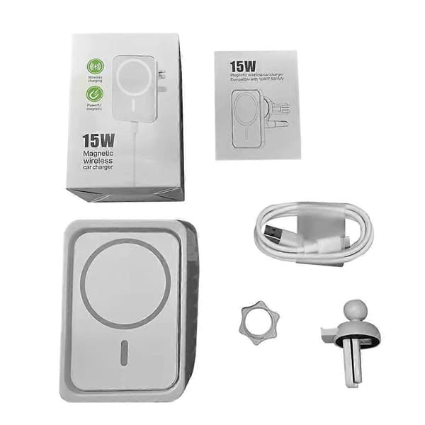 15W Trådlös Billaddare Magnetisk Luftventilfäste För iphone 12 Mini Pro Max