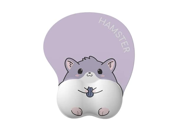 3D Morsom Musematte med Håndleddsstøtte, Sklisikker Gelbase (Hamster)