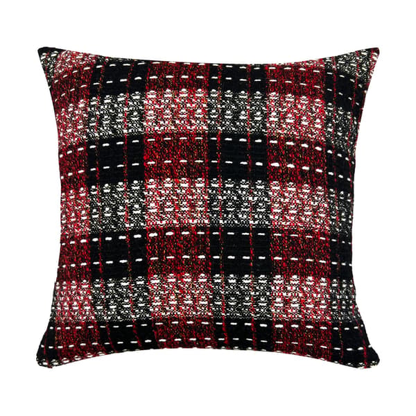 Julepude med tern, rød og sort, 45x45 cm, retro tweed sofapudebetræk 45x45cm Red Black Plaid, 2 Pack