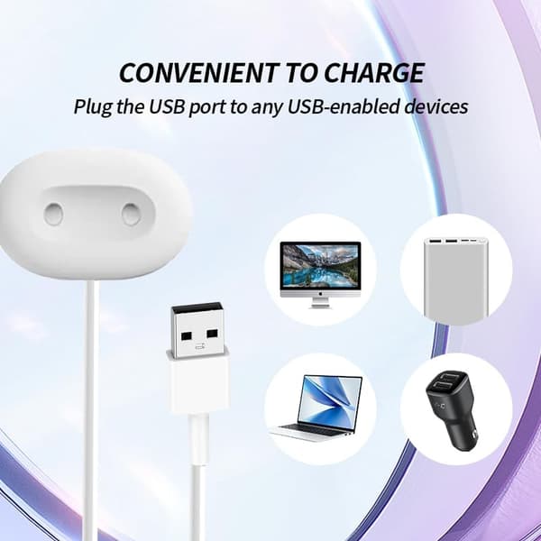 Erstatnings magnetisk USB C-opladerkabel kompatibelt med Google Pixel Watch 4, 1-pak, sort