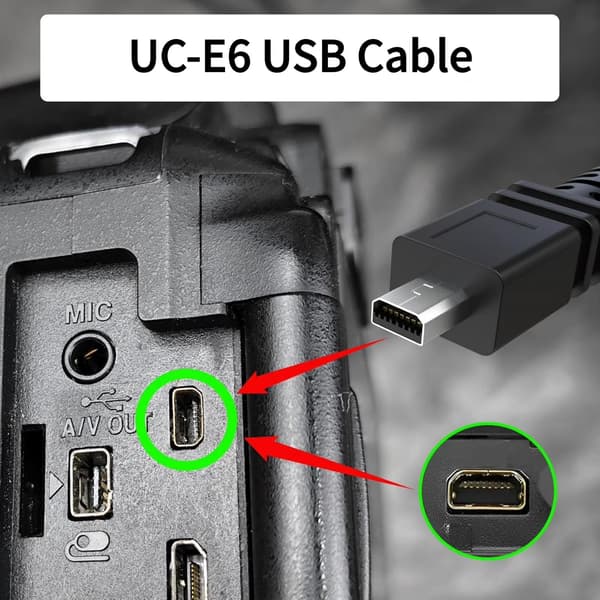 Mini 8-pin USB-kabel for Nikon Coolpix, UC-E6 dataoverføring og lading, 1,5 m, holdbar