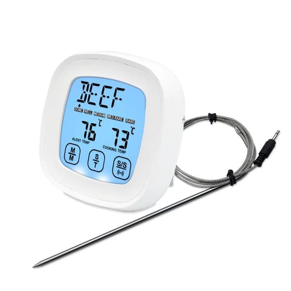 Digital Ovntermometer med Touchskærm, Timer til Køkken, 1 Probe, AQUAFORGE