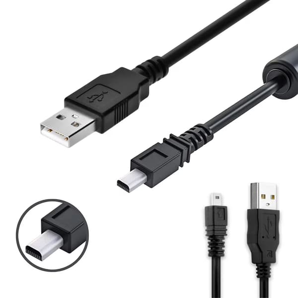 Mini 8-bens USB-kabel til Nikon Coolpix, UC-E6 dataoverførsel og opladning, 1,5 m, holdbart