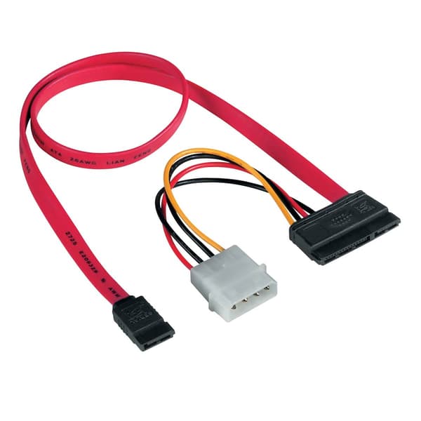 SATA-kaapeli integroidulla virtalähteellä, HDD CD-RW DVD -asemille, Serial ATA 150/300, Hot Plug