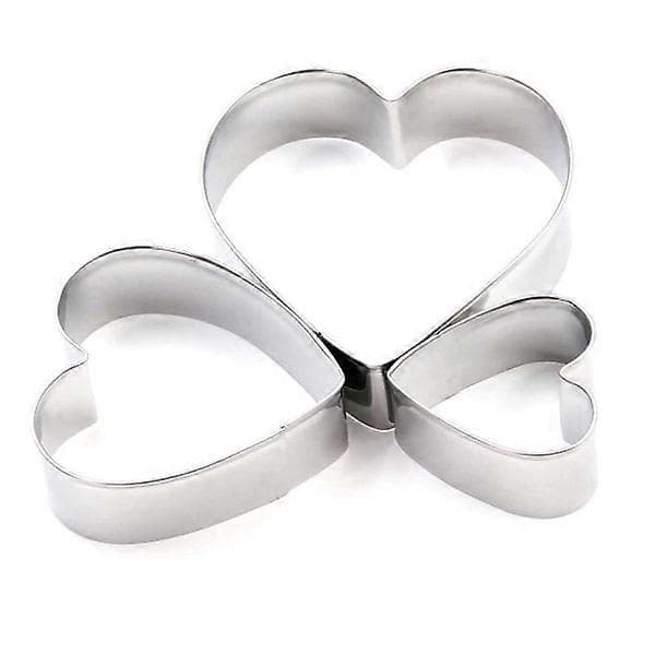 3X Hjerteformet Kageform i Rustfrit Stål 10/15/20cm til Mousse Bagning