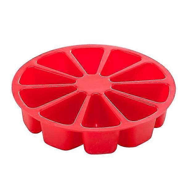 Röda Silikonmuffinsformar, 10 Non-Stick Triangelhål