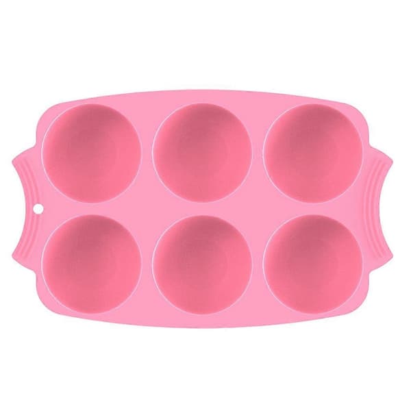 Kageform 6 Gitre Non-stick Isboldfremstillingsform Silikone Køkken Bage Chokoladefremstiller Pink