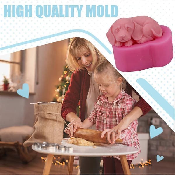 3D Hund Silikonform Mousse Bröd Bakverk Köksredskap Form