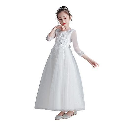 Flickklänning Prinsessa Spets Bröllop Balklänning white 170