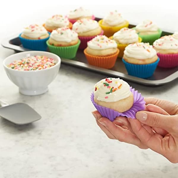 24 stk. 7 cm silikone muffinsforme