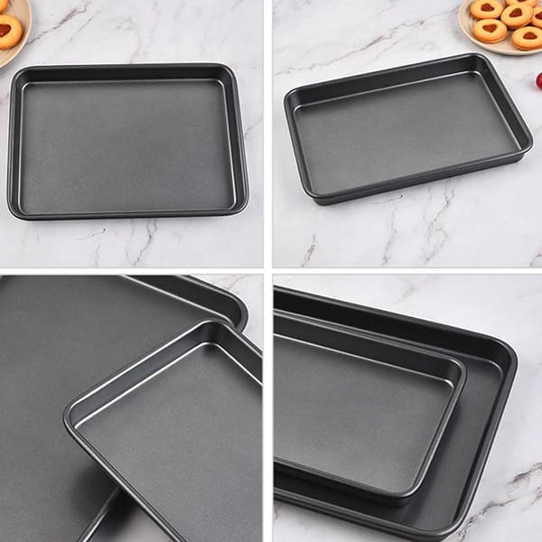3 st Rektangulära Bakplåtar Nonstick Ugnsformar för Matlagning Hemma