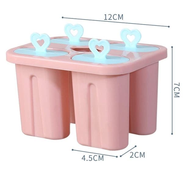 4-pack Popsicle Form med Lock, Gör-det-själv Glassmaskin C