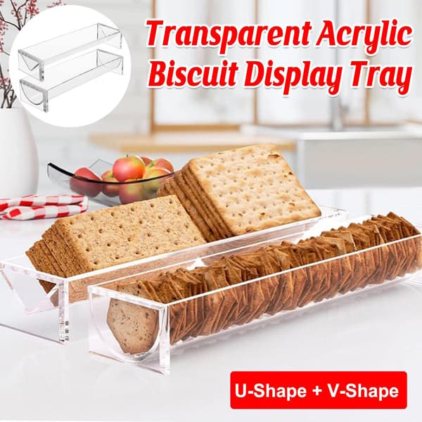 1 STK Gennemsigtig Rektangulær Kiks Display Rack Mad Dessert Bryllupskage Stand