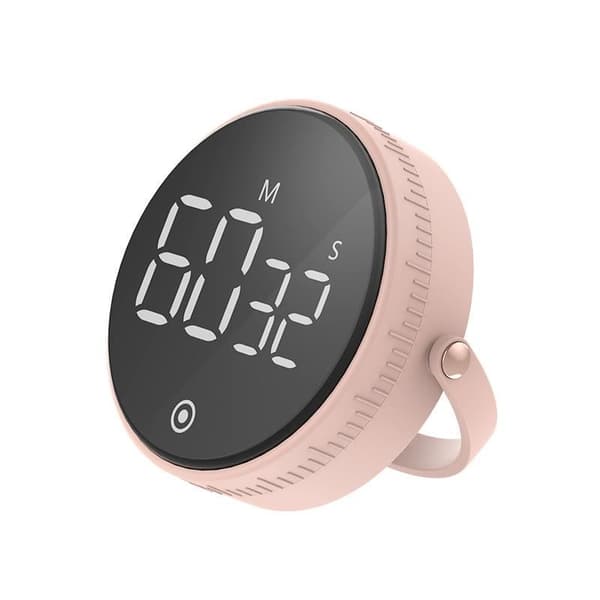 Roterende timer, digital kjøkkentimer med lydløs justering (svart)