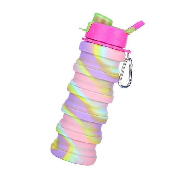 Silikon Infällbar Vikbar Vatten Kaffe Flaska Kopp Utomhus pink portable