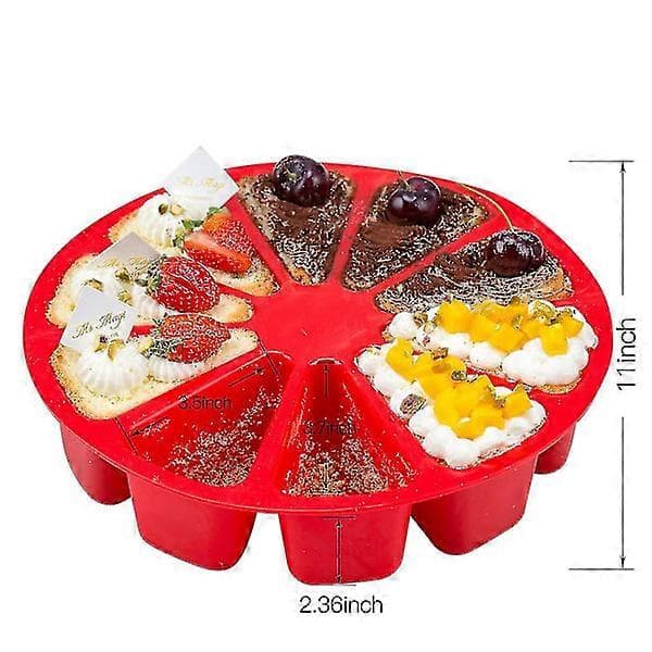 Røde muffinsformer i silikon, 10 non-stick trekantede hull