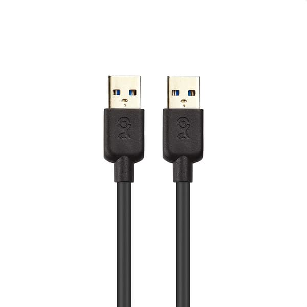 USB 3.0-kabel hann til hann, 3 meter, svart, gullbelagt SuperSpeed dataoverføring