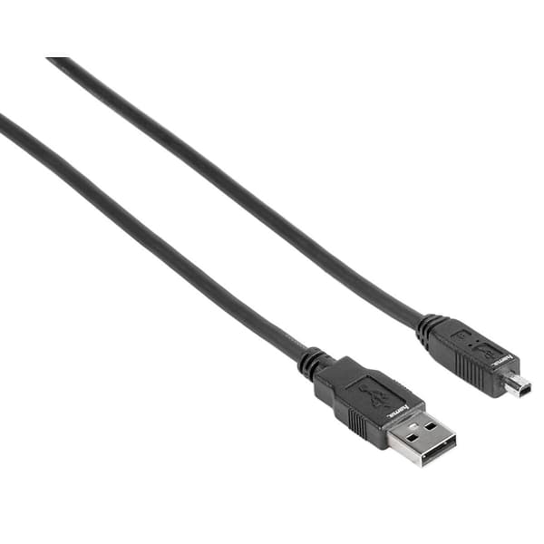 USB A till Mini USB B-kabel, 1,8 m, svart, 480 Mbps dataöverföring