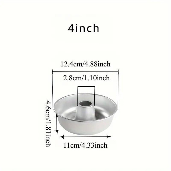 4 stk. 4 tommer hule forme kage brød bageform non-stick rund kageform sæt