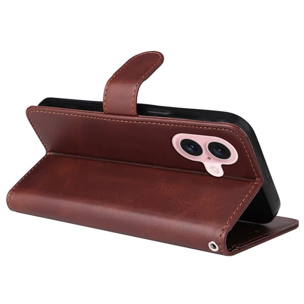 iPhone 16 PU læderpung etui - Flere farver Brown