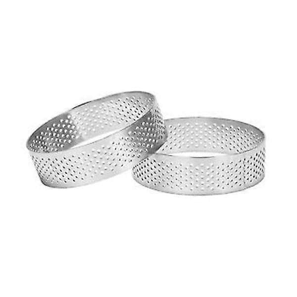 5 stk. terteringer i rustfritt stål 7 cm med hull
