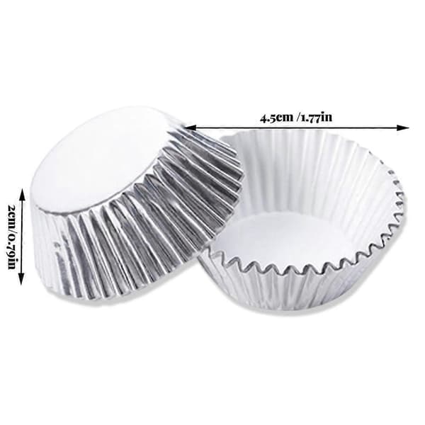100 st Cupcake Pappersformar Non-Stick Muffin Bakformar För Hem Kök Baktillbehör silver