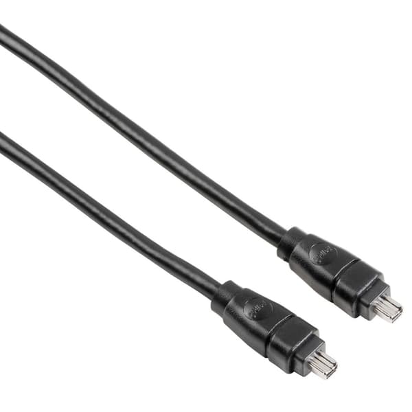 FireWire 4-pin til 4-pin kabel, 2m, svart, 400 Mbps dataoverføring for PC/Mac