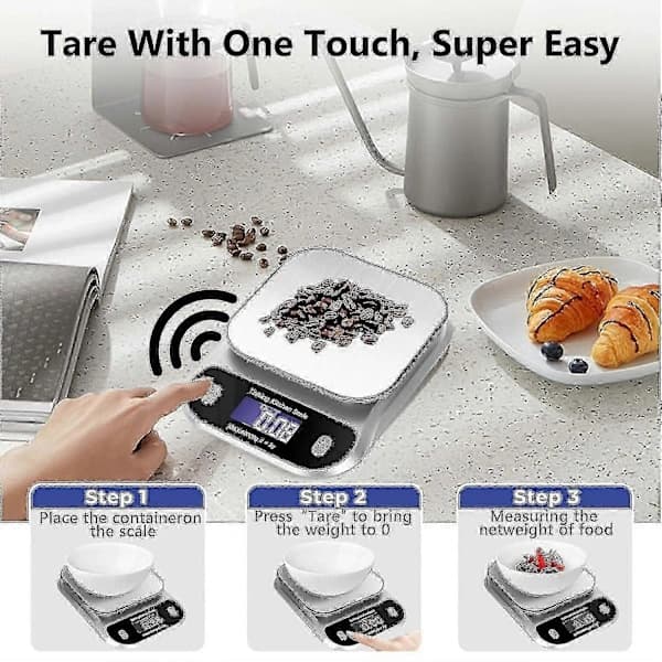Digital vekt, 3 kg/0,1 g, for matlaging og baking