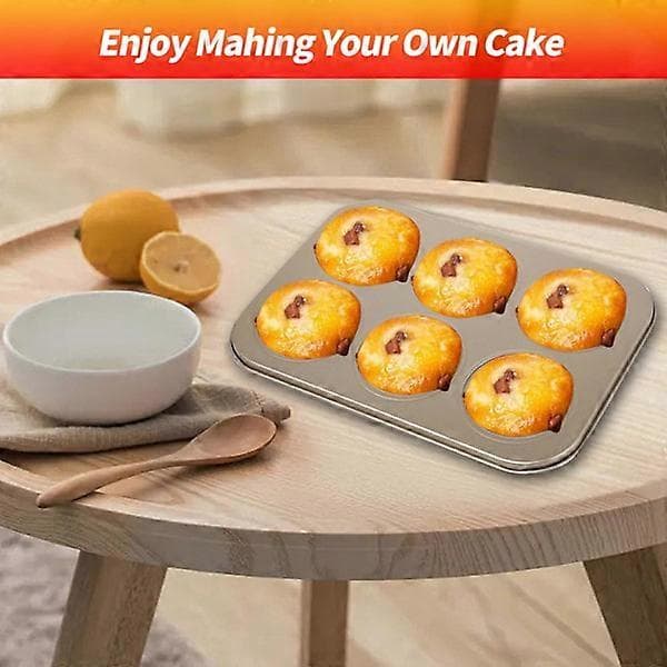 2-pak stål muffinforme, non-stick bageplade til muffins, cupcakes, kager