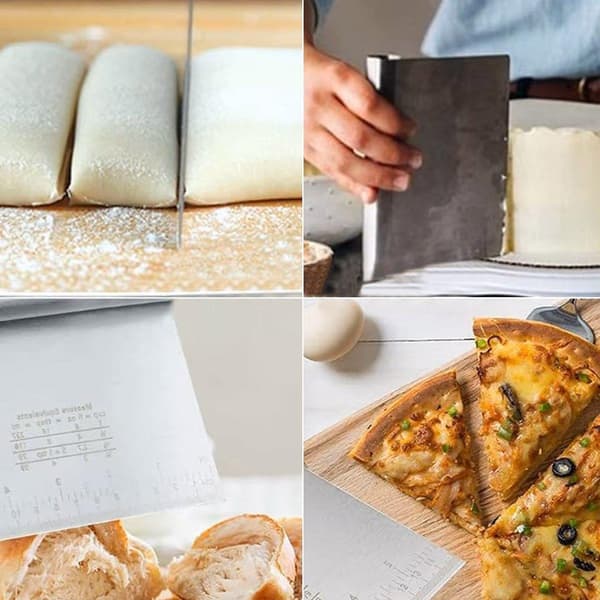 Deigkutter i rustfritt stål Måleskrape Bakeredskap 15cm