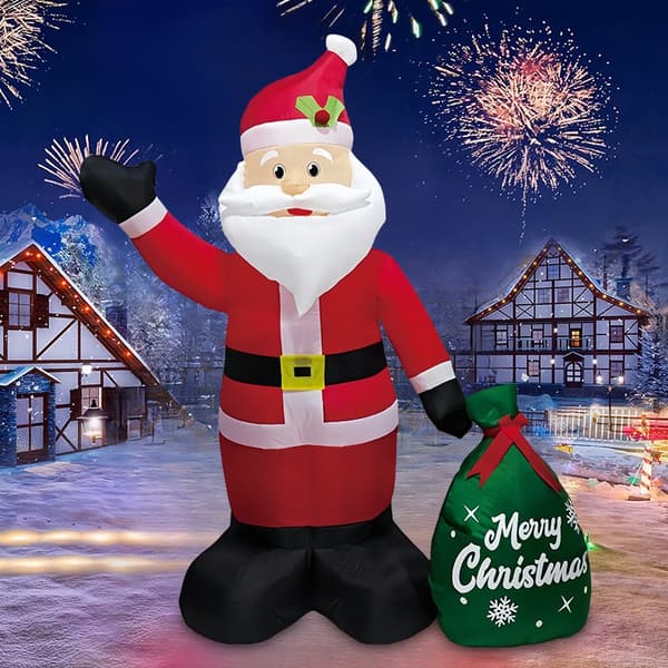 1,2 m uppblåsbar jul-tomte med presentpåse, trädgårdsdekoration i polyester Australian regulations