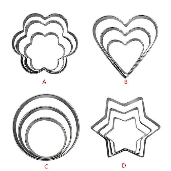 Bageforme Blomsterform Rustfrit Stål Æggeform Køkken Cookie DIY Forme Sæt Flower shape