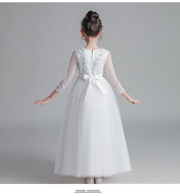 Flickklänning Prinsessa Spets Bröllop Balklänning white 130