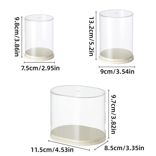 2 st Klar Akryl Displayfodral Transparent Box för Samlarobjekt Dockor Figurer L