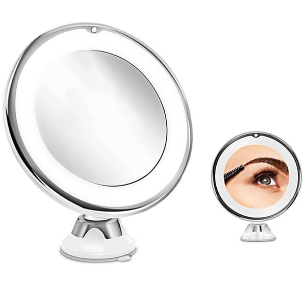 10X forstørrende makeup-spejl med LED-lys