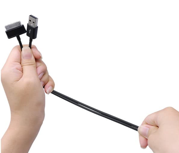 USB-opladningsdatakabel kompatibelt med Samsung P1000/N8000/N8010, sort, 1m