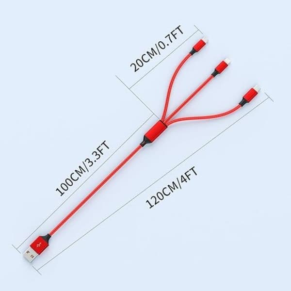 Hurtigt USB-opladerkabel til Samsung Universal 3-i-1 multifunktions mobiltelefonopladerkabel Type C Silver