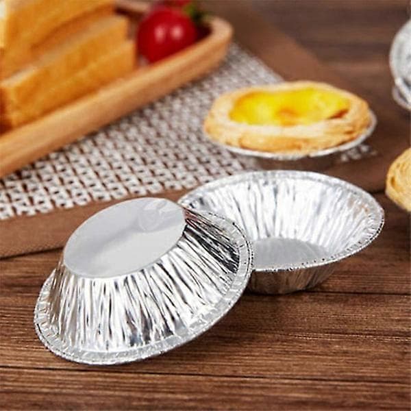 Mini Pajformar av Aluminiumfolie, Äggtarteformar, DIY Bakverktyg (250 st, 7 cm)