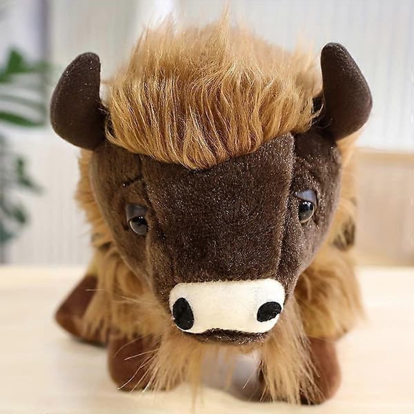 Simulerad bison docka söt kalv plyschleksak barndocka