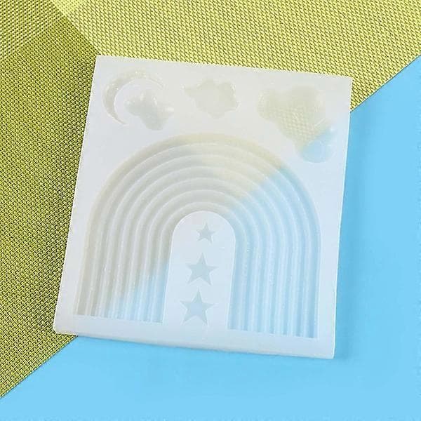 Regnbueskyer Stjerner Månekake Fondant Silikon Bakeform