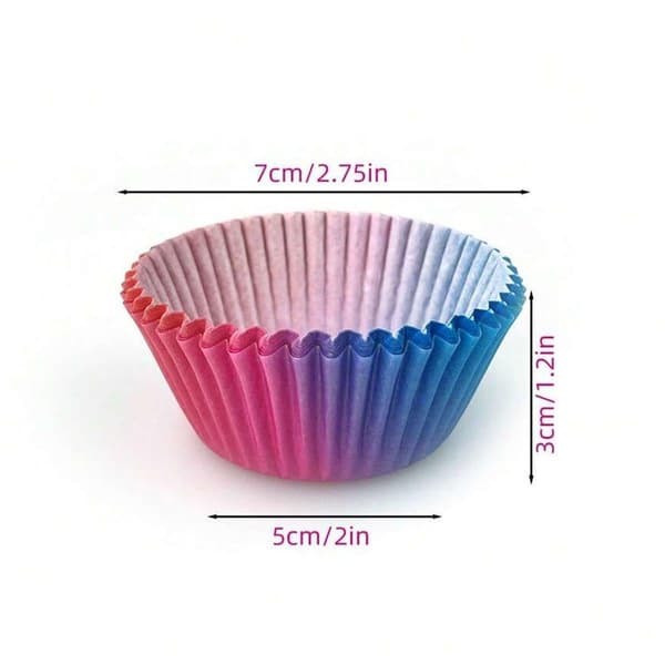 300 st Gradient Färg Cupcake Pappersformar Bakformar Muffin Foder Set