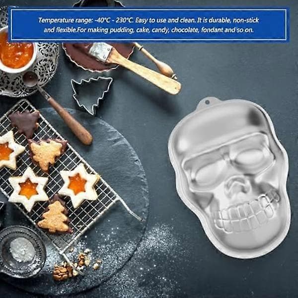 Halloween Kraniekageform 3D Non-Stick Bagechokoladeform