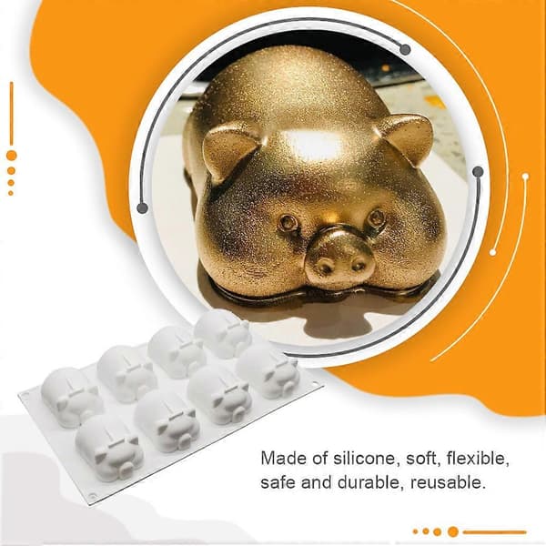 Silikon kakeform bakverk sjokoladekjeks DIY-form 8 Cavities