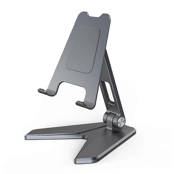 Sammenleggbart mobiltelefonstativ justerbar aluminiumslegeringsholder grå