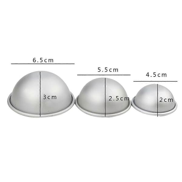 6 stk. halvkugleform i aluminiumslegering til kager, hurtig formning, rund, nem bageform, bageredskaber